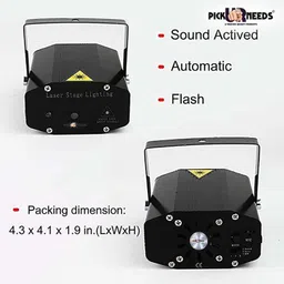 Daily Needs Shop LED Strobe Stage Light Sound Laser Projector With 12 Modes Effects image 3