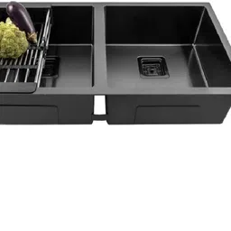 messina Handmade 45" x 20" x 10" Kitchen Sink Double Bowl With Soap Dispenser Stainless Steel_A60 Vessel Sink-picture-15