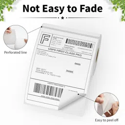 semana 4X6 Inch(100X150mm) DirectThermalBarcodeLabel 1UP,250LabelsPerRoll(PackOf1Roll) Self-Adhesive Paper Label image 5