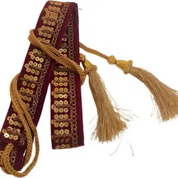 Women Party Maroon Fabric Belt-image-15