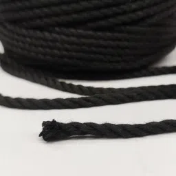 knottycord 3 Ply/Twisted Macrame (20 Meters, 4mm) Cotton Cord/Dori Thread for Macrame DIY, Carfts and Other Projects (Black) image 5