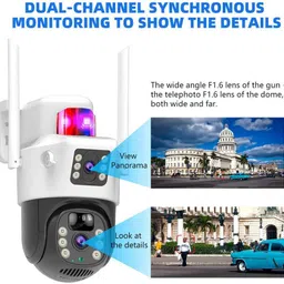AVOIHS 4G SIM Solar PTZ CCTV Dual Lens Camera Humanoid Tracking Night Vision 2Way Audio Security Camera image 2