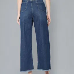 flying machine Women Regular Mid Rise Dark Blue Jeans image 5