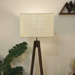 symplify Brielle Wooden Shelf Floor Lamp with Jute Shade & Brown Base image 4