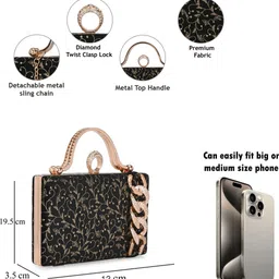 tooba handicraft Party Black Clutch image 3