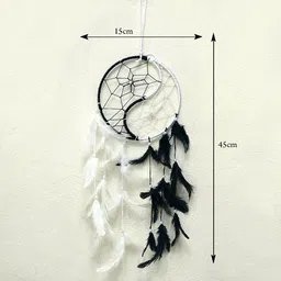 reiki crystal products Wall Hanging Dream Catcher in Evil Eye & Yin Yang Shape for Attract Positive Dreams Protect Sleeping People Children From Bad Dreams and Nightmares Pack of 2 Wool Dream Catcher image 3