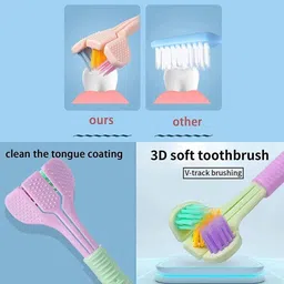 athelas Unique 3 Sided Toothbrush for boys kids Extra Soft Toothbrush image 4