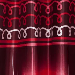 home sizzler Maroon Polyester Floral Curtain 5ft Semisheer Eyelet Window image 5