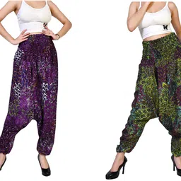 fusfus Printed Rayon Women Harem Pants-picture-15