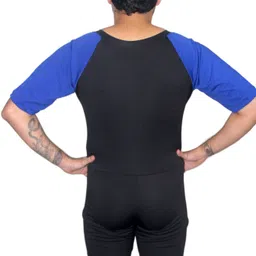 aqua holic Multi-Sports (Skating, Wrestling, Power-lifting) Self Design Men Blue Swimsuit image 3