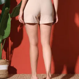 zastraa Women Solid Skorts Beige Skirt image 2