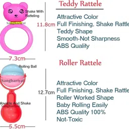 shreenik Set of 7 Premium Quality non toxic Big Size Rattle , One Rattle Many Features Rattle image 4