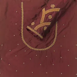 Unstitched Art Silk Blouse Material Embellished-image-0