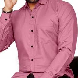 nivick Men Regular Fit Solid Spread Collar Formal Shirt image 1