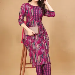 tinkudi Women Cotton Rayon Kurti Pant Set-picture-27