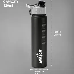 milton Gripper Black 920 ML Stainless Steel Water Bottle image 4