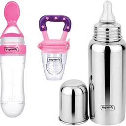 wagwanfly Baby Feeding Bottle Stainless Steel with Advanced Anti Colic System, BPA Free - 240 ml-picture-28