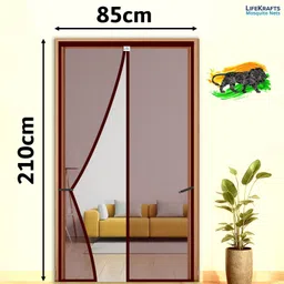 lifekrafts Polyester Adults Washable Auto-Closing Magnetic Door Mosquito Net image 1