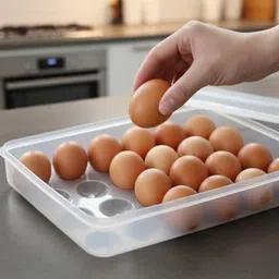 Plate Kitchen Rack 24 Grid Egg Storage Box Single Layer for Refrigerator Useful for Kitchen Plastic-image-14