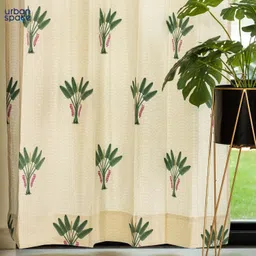urban space 152 cm (5 ft) Cotton Room Darkening Window Curtain (Pack Of 2) image 2