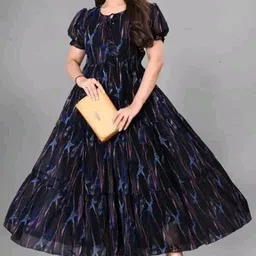 vanray fashion Women Gown Multicolor Ankle Length Dress-picture-12