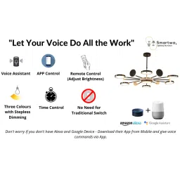 smartway lighting Fab 12 Ring Black Metal Smart Chandelier image 4