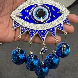 vigamu Turkish Eye Shape Evil Eye Feng Shui Wind Chime Steel Windchime image 2