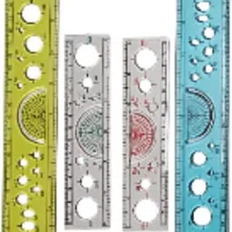 12" Scales 2 pcs & 6" Scale 2 pcs D& Round&Oval Circle Inbuilt Set of 4 pcs Ruler-image-10