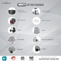 jaisinghani group 1.5 Hp Stainless Steel Stone Flour Mill Machine for Domestic use | Grains mill Flourmill image 3