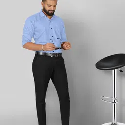 varani creation Men Slim Fit Solid Slim Collar Casual Shirt image 3