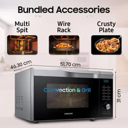 samsung 28 L Hotblast, Slim Fry, Multi Spit, Curd Making, A Perfect Gift With 10 Yr Warranty Convection Microwave Oven image 5