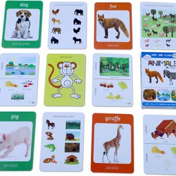 kyds play Early Learning Combo - Alphabets + Numbers + Colours & Shapes + Fruits & Vegetables + Animals, Wipe & Clean Activity Flash Cards image 3