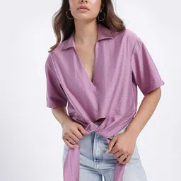Casual Regular Sleeves Solid Women Brown Top-image-82