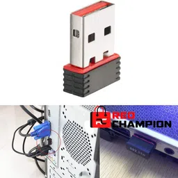 Red Champion For PC, Desktop,Nano Size WiFi Dongle Compatible with Windows, Mac OS & Linux Wi-Fi Receiver 950 Mbps Wireless Network USB Adapter 2.4GHz, 802.11b Pack of -2 USB LAN Card, Laptop Accessory image 5