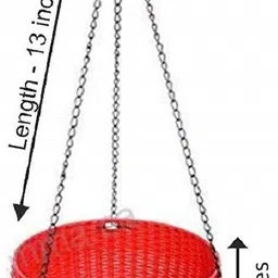 tfh Hanging Plastic Vase With Iron Chain 7.1 Inches Plastic Vase image 2