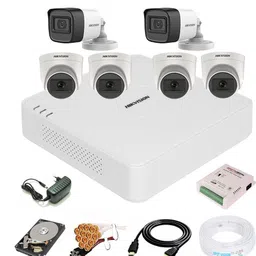 HIKVISION 8 Channal Turbo HD H.265 DVR 1Pcs,Outdoor Camera 5 MP Turbo HD AUDIO 2Pcs,Indoor Camera 5 MP Turbo HD AUDIO 4Pcs,1 TB Surveillance Hard Disk,Full combo set Security Camera image 1