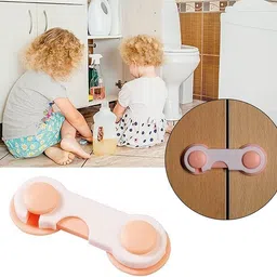 safe-o-kid Easy to Use, Dotted with Smiley Ends Child Proof Cabinet Lock , Pack of - 2 image 2