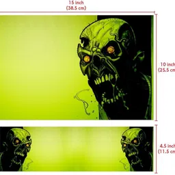 Anweshas 4 in 1 Combo Pack with Laptop Skin Sticker Decal, Palmrest Skin, Screen Protector, Key Guard for 15.6 Inch Laptop - Horror Green Combo Set image 4