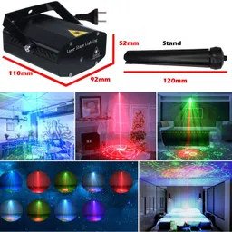 cvot Projector Laser Light Dj Voice-Activated DJ Disco Party Club Light Red Green Disco Ball Set image 4