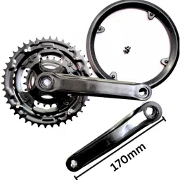 roadtopedal MTB BICYCLE CRANK 3 SPEED GEAR 42T-34T-24T 170mm crank arm Pedal image 3
