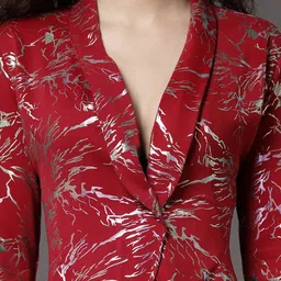 kassually Women Printed Single Breasted Casual Blazer image 4