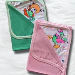 little dreams grow with style Self Design Single Hooded Baby Blanket for Mild Winter-picture-27