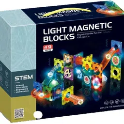 space age Magnetic Construction Stem & Steam Light Marble Run Tiles & Race Track for Kids image 2