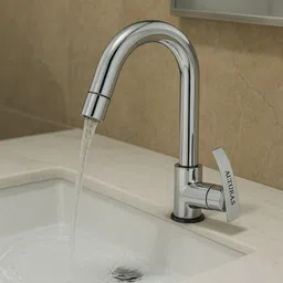 alturas by clinton Brass Ocean Swan Neck Taps for Sink/wash basin 360 Degree Moving, Chrome Finish Pillar Tap Faucet image 1