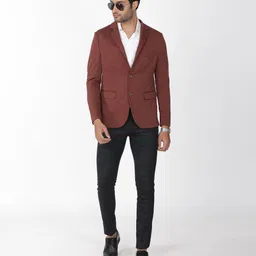 indian terrain Men Solid Single Breasted Casual Blazer image 2