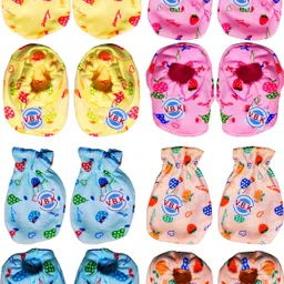 v.b.k Baby Clothes With Jabla, and Nappy (Langot) and Mitten Booties,0-6 Month,Hosiery image 4