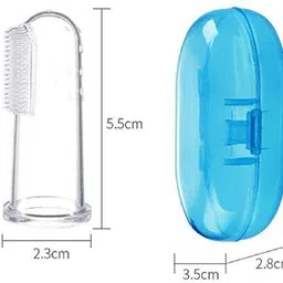 aradent Pack Of 1 Silicone Baby Finger Brush and Tongue Cleaner With Case Teether and Feeder image 5