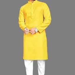 shree sundha Men Cotton Blend Kurta Pyjama Set-picture-10