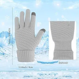 firmed string Solid Winter Women Gloves image 2