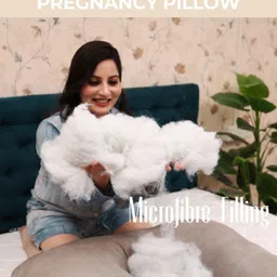 pisaganj Microfibre Pregnancy Pillow Pack of 1 Solid U-Shaped Full Body Maternity Pillow with Chain Cover for Back Legs Belly Support image 4